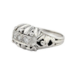 Bague Dôme en or blanc et diamants