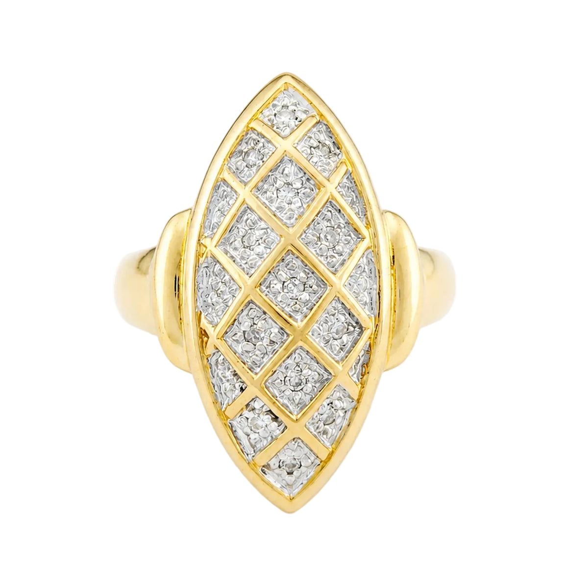 Bague Marquise en or jaune et diamants