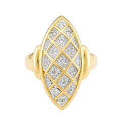 Bague Marquise en or jaune et diamants