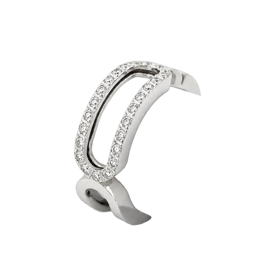 Bague en or blanc et diamants