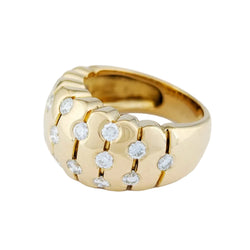 Bague Dôme en or jaune et diamants