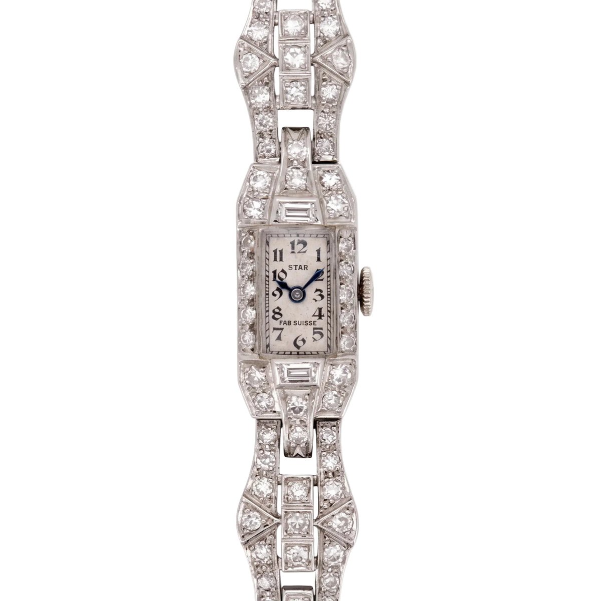 Montre en or blanc, platine et diamants