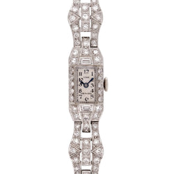 Montre en or blanc, platine et diamants