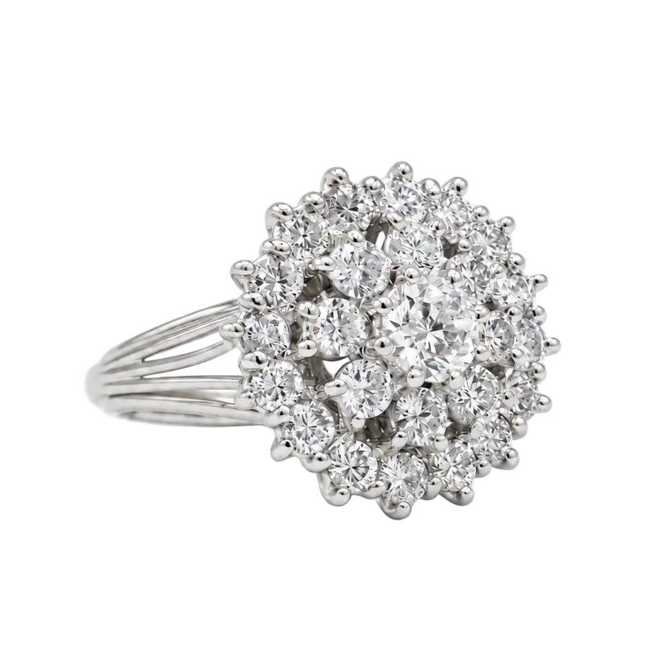 Bague Marguerite en or blanc et diamants