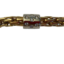 Bracelet Maille POMELLATO en or blanc, or jaune et diamants