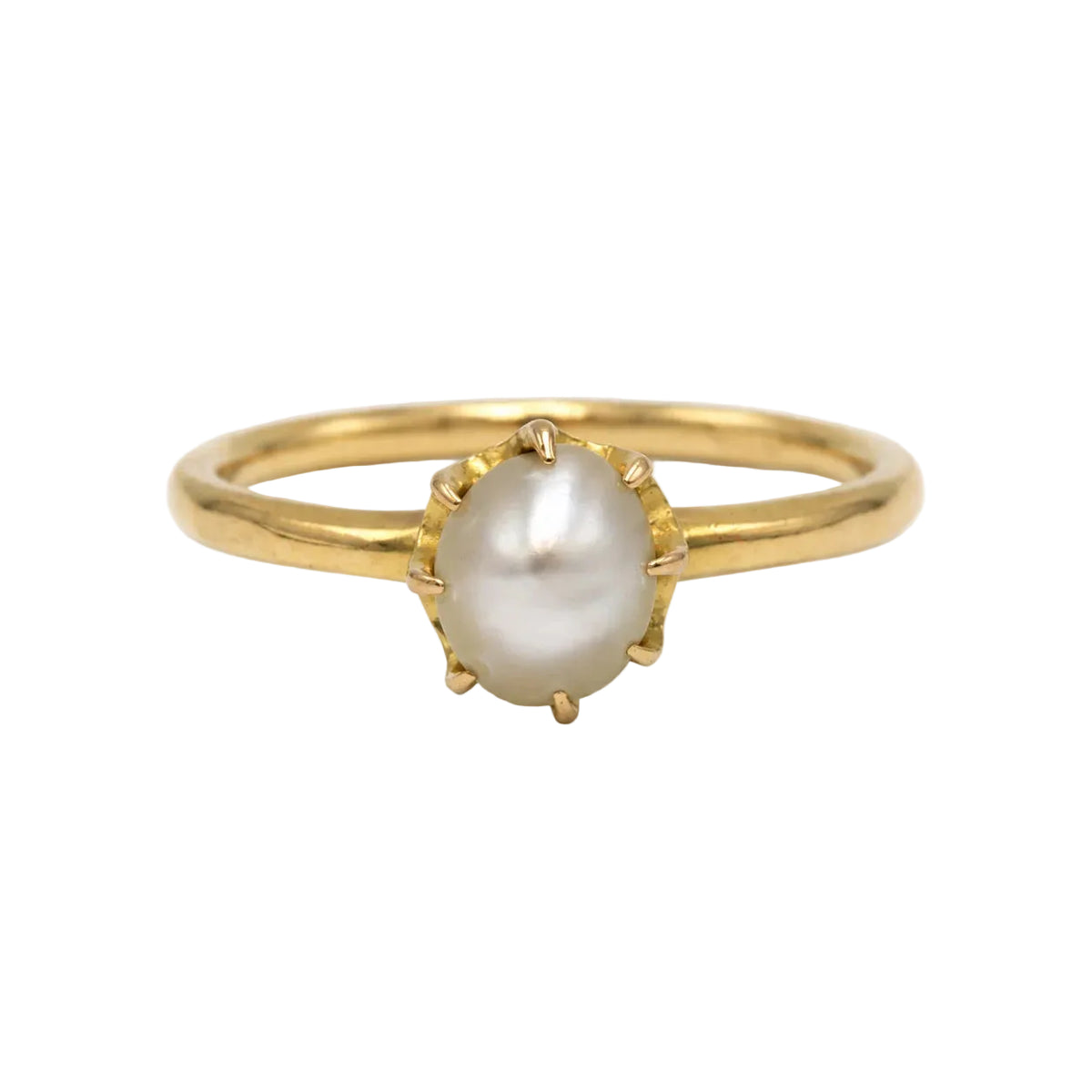 Bague Solitaire en or jaune et perle