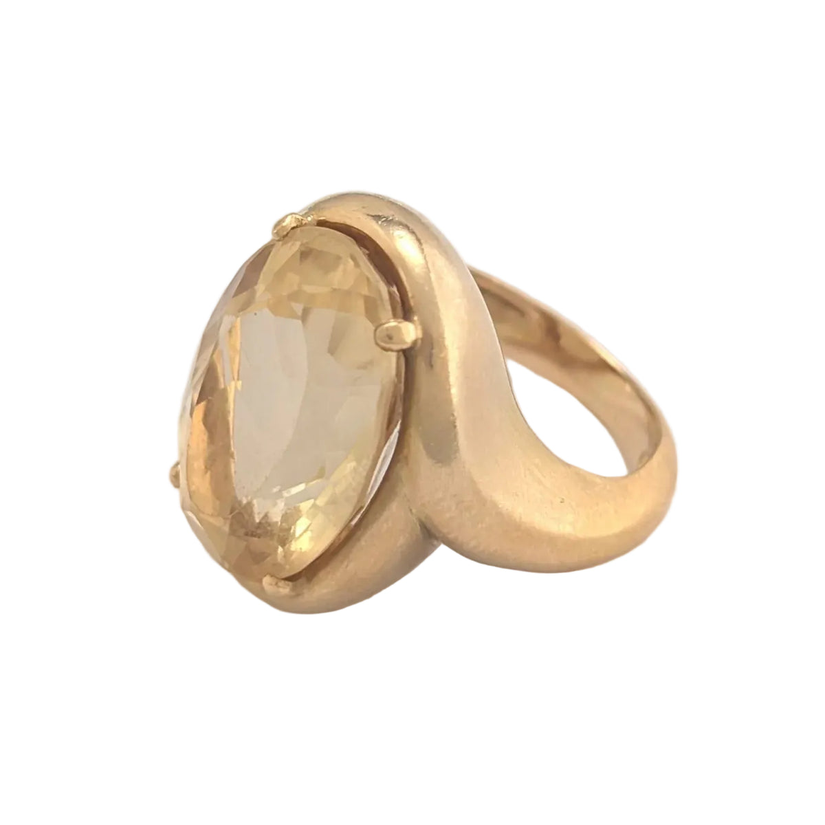 Bague Cocktail en or jaune et citrine