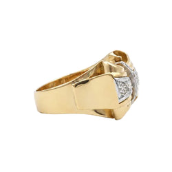 Bague Tank en or jaune et diamants