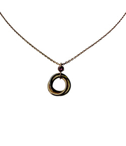 Collier Pendentif CARTIER "Trinity Mini" en or blanc, or jaune, or rose et saphir