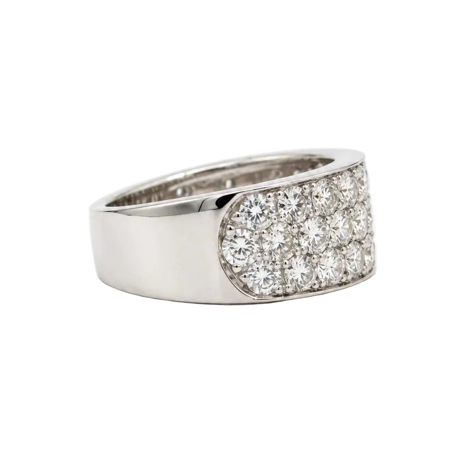 Bague Bandeau en or blanc et diamants