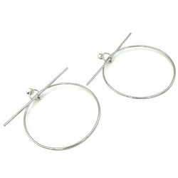 Boucles d'oreilles Créoles HERMÈS "Loop" GM en argent