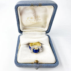 Bague FRED Ceinture en or jaune, or blanc, émail et diamants