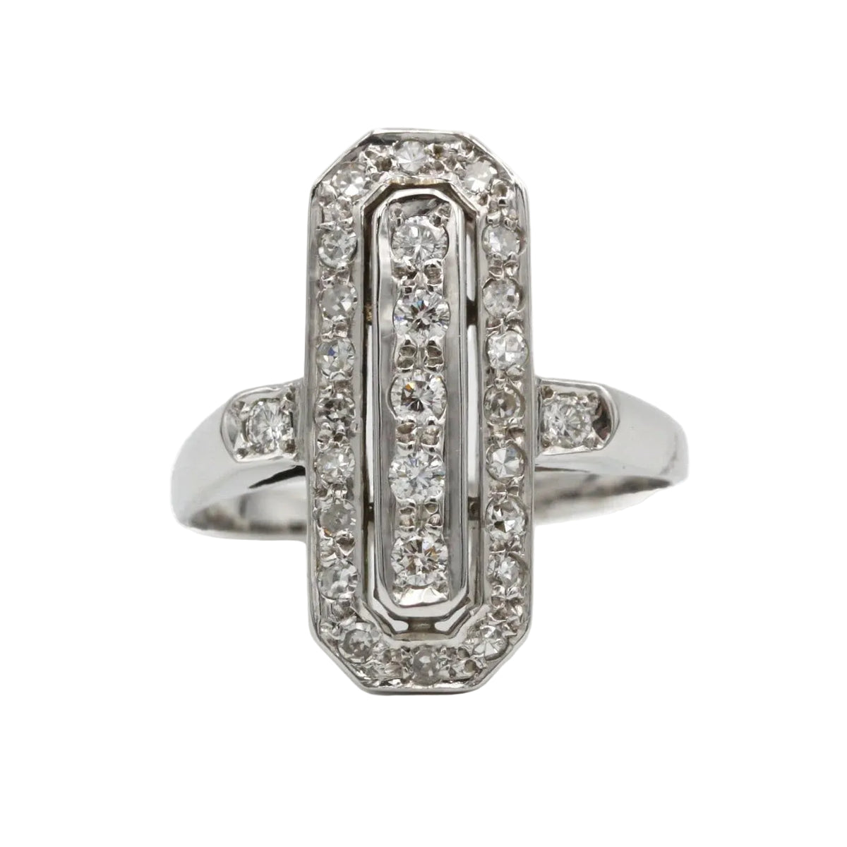 Bague en or blanc et diamants