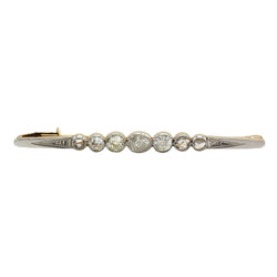 Broche Barrette en or jaune, platine et diamants