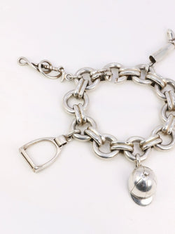 Gaétan de Percin (attribué à HERMES) Bracelet en argent et breloques thème hippique - Castafiore