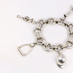 Gaétan de Percin (attribué à HERMES) Bracelet en argent et breloques thème hippique - Castafiore