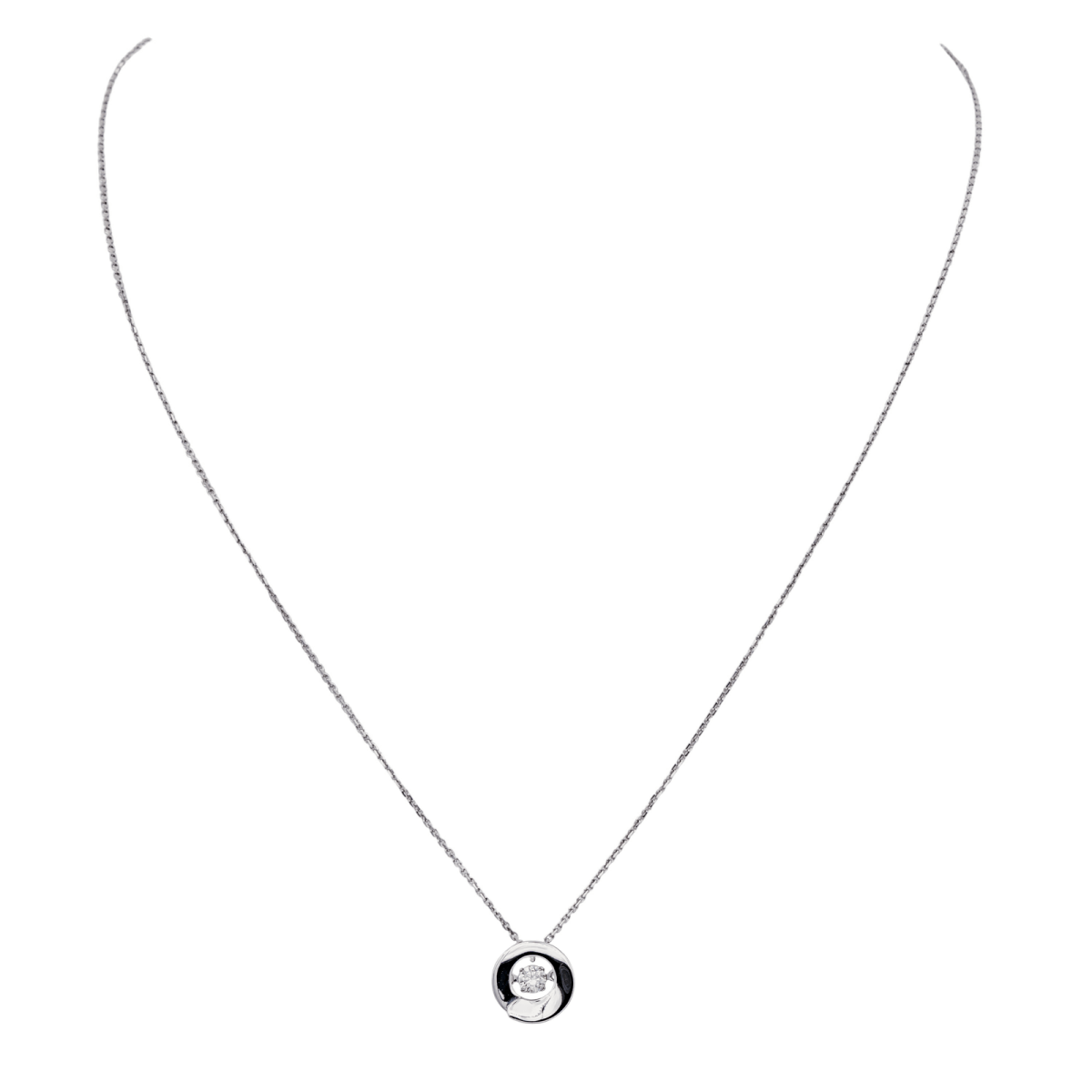 Garel Collier Solitaire Or blanc Diamant - Castafiore