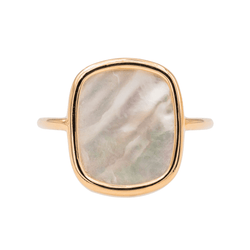 Ginette NY Bague White MOP antique ring Or rose Nacre - Castafiore