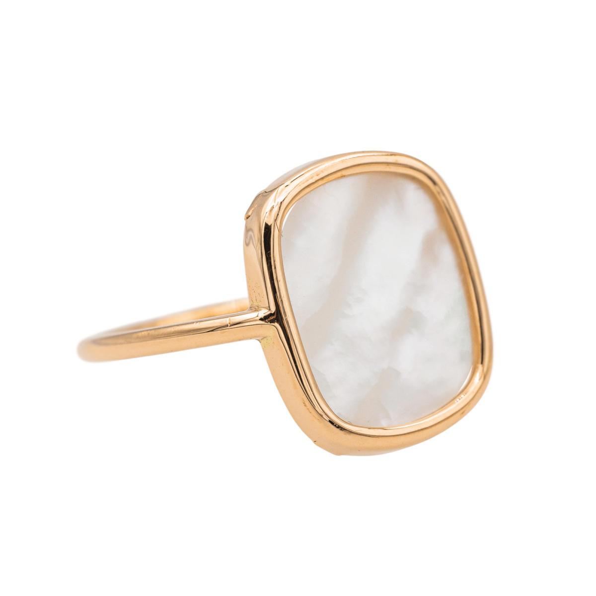 Ginette NY Bague White MOP antique ring Or rose Nacre - Castafiore
