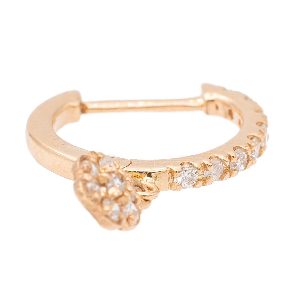 Ginette NY Boucles d'oreilles Be mine lotus solo Or rose Diamant - Castafiore