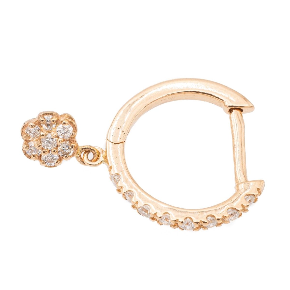 Ginette NY Boucles d'oreilles Créole Be Mine Solo Or rose Diamant - Castafiore