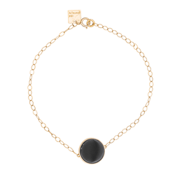 Ginette NY Bracelet Disc Bracelet Or rose Onyx - Castafiore