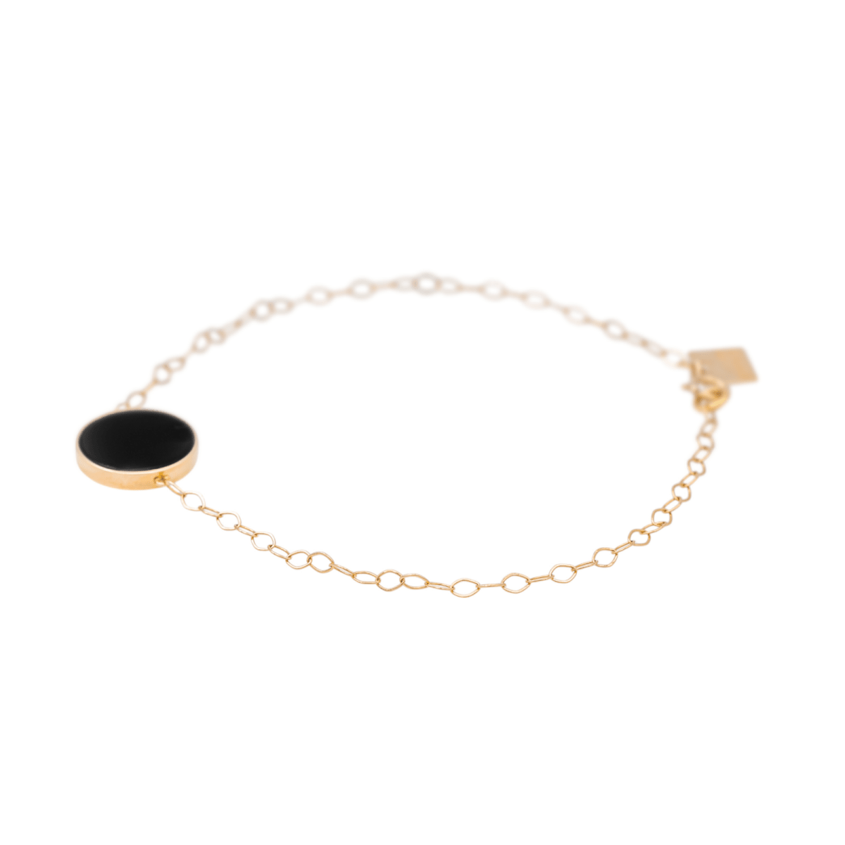 Ginette NY Bracelet Disc Bracelet Or rose Onyx - Castafiore