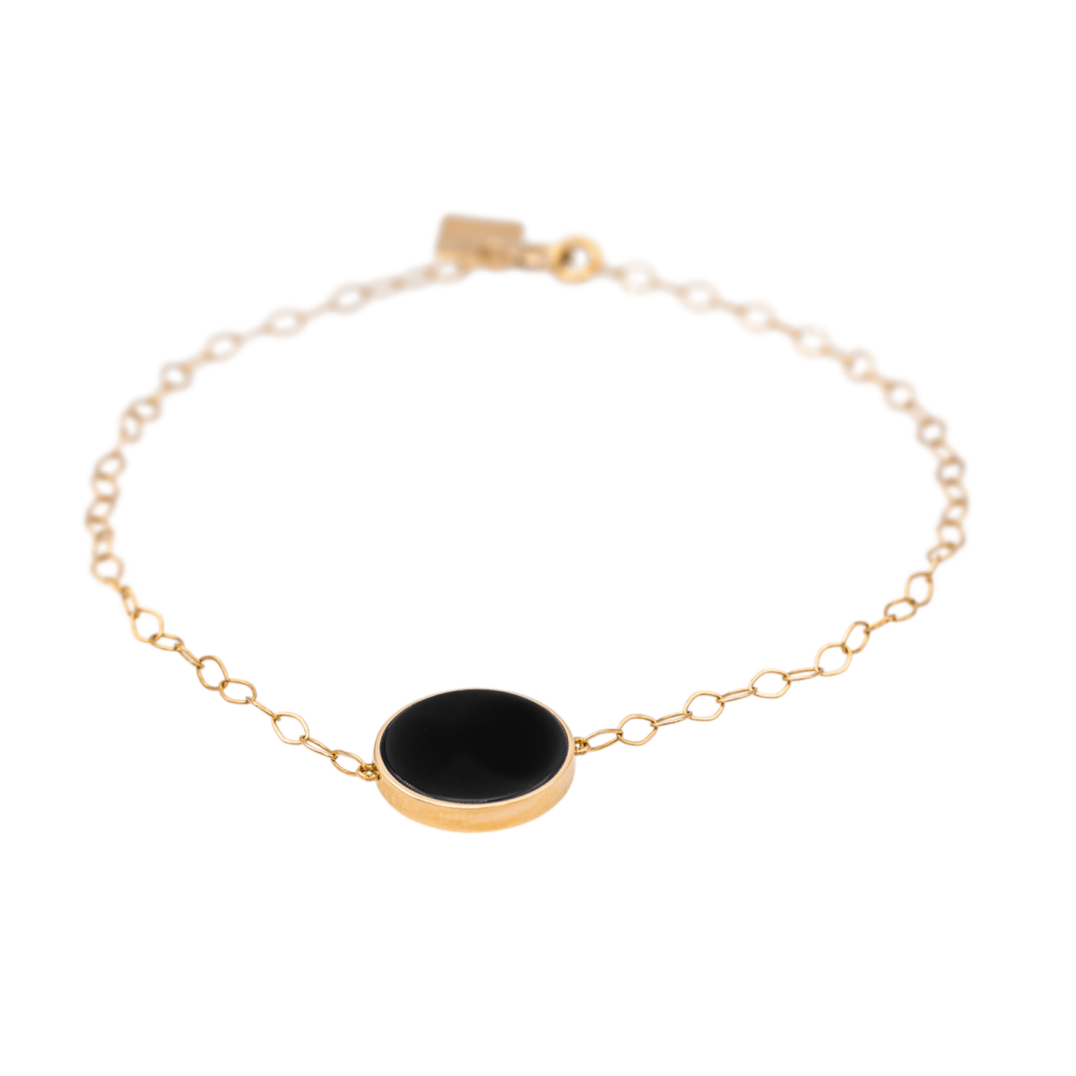 Ginette NY Bracelet Disc Bracelet Or rose Onyx - Castafiore