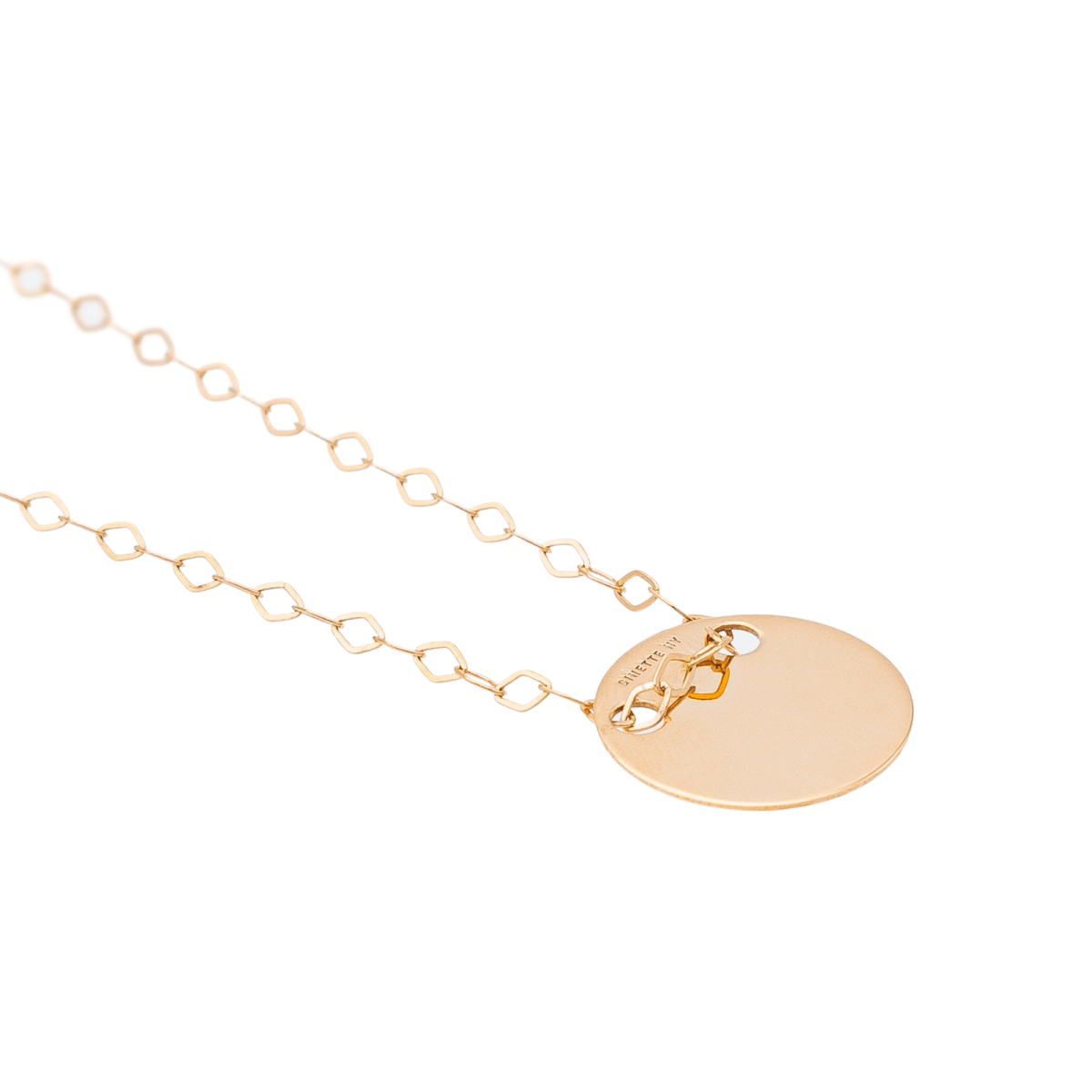 Ginette NY Collier Little Monogram Or rose - Castafiore