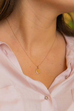 Ginette NY Collier Mini ever disc Or rose Diamant - Castafiore
