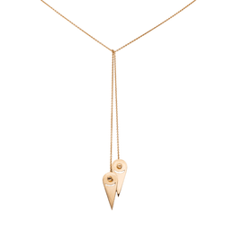 Ginette NY Collier Négligé Mrs Joe Mini Lariat Or rose - Castafiore