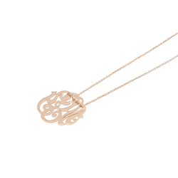 Ginette NY Collier Pendentif Baby Lace Monogram Or rose - Castafiore