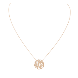 Ginette NY Collier Pendentif Baby Lace Monogram Or rose - Castafiore