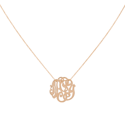 Ginette NY Collier Pendentif Baby Lace Monogram Or rose - Castafiore
