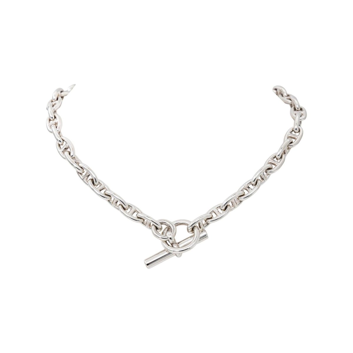 Hermès Collier Pierre Lefèvre Chaîne d'ancre Argent - Castafiore