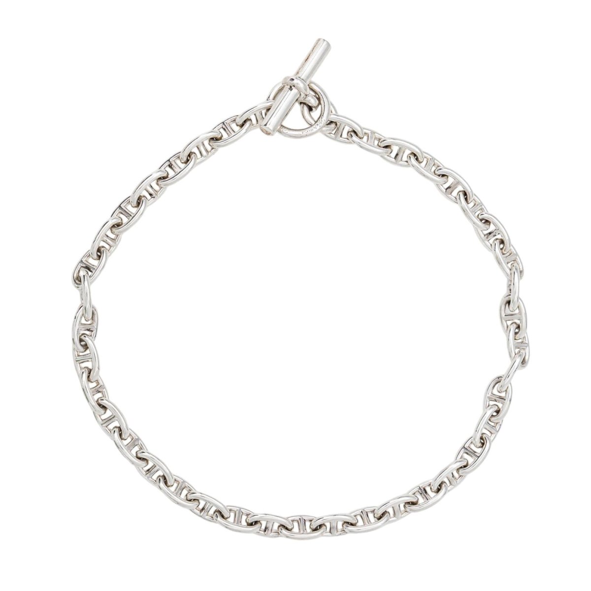 Hermès Collier Pierre Lefèvre Chaîne d'ancre Argent - Castafiore