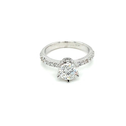 HRD Antwerp Certified 1 Carat Diamond Gold Engagement Ring (bague de fiançailles en or) - Castafiore