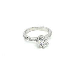 HRD Antwerp Certified 1 Carat Diamond Gold Engagement Ring (bague de fiançailles en or) - Castafiore