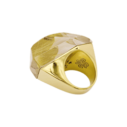 Bague H.STERN "Temptation Rock" en or jaune et quartz rutile.