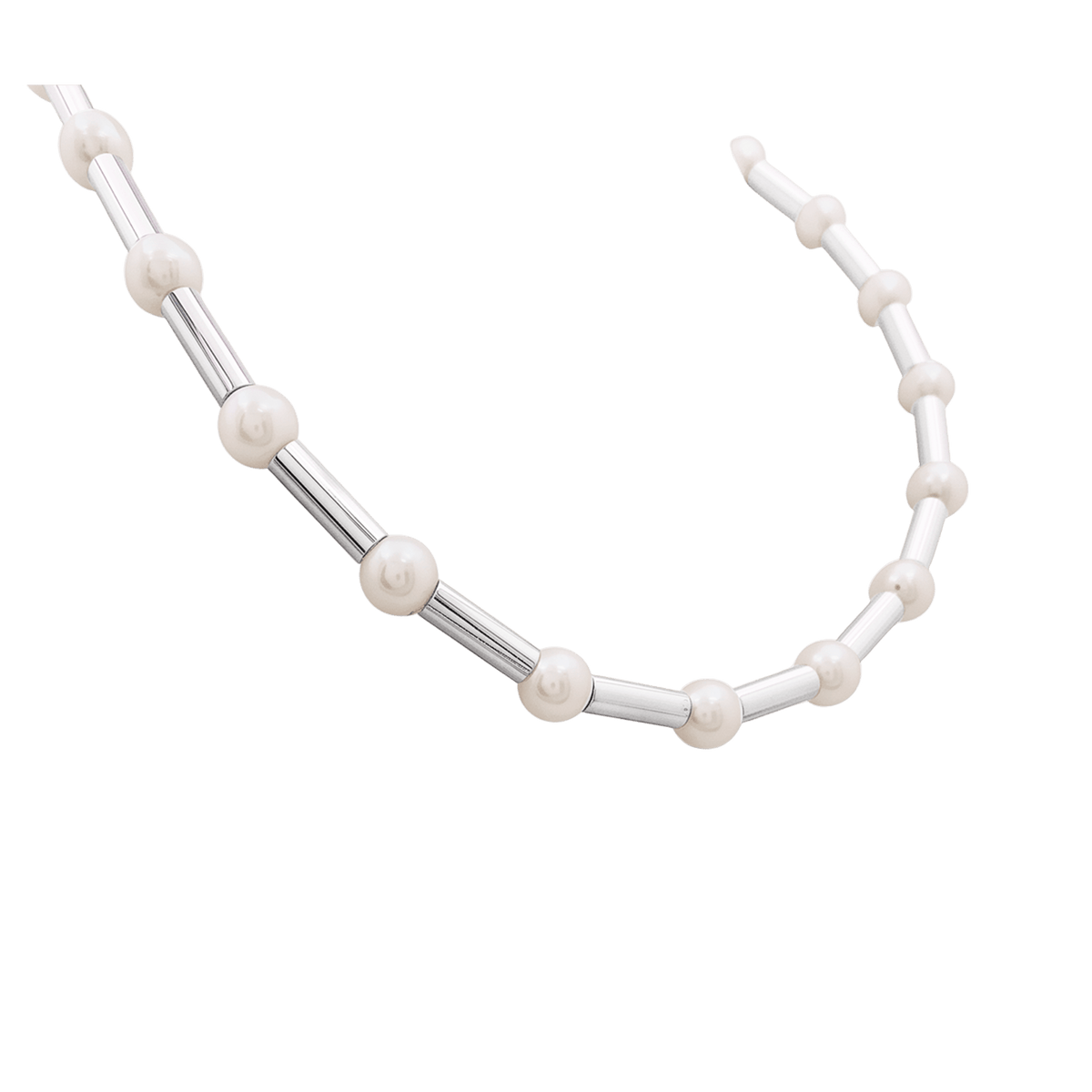 Collier Poiray "Fuseau", or blanc, perles.