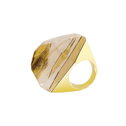Bague H.STERN "Temptation Rock" en or jaune et quartz rutile.