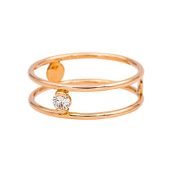 La Brune & la Blonde Bague Solitaire Or rose Diamant - Castafiore