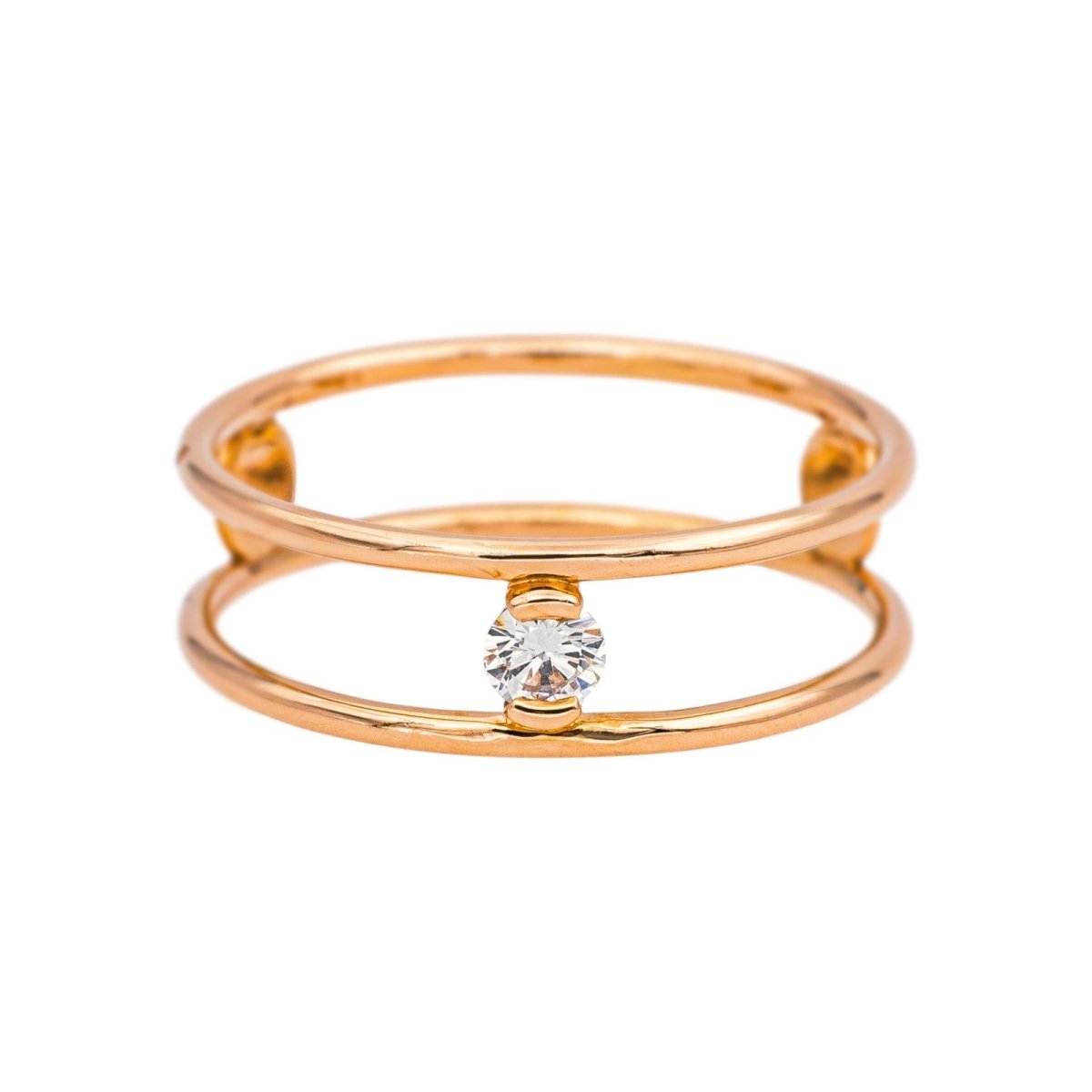 La Brune & la Blonde Bague Solitaire Or rose Diamant - Castafiore