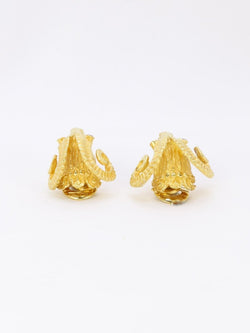 LALAOUNIS (Att. à) Clips d'oreilles tête de belier or jaune rubis - Castafiore