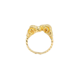 LALAOUNIS Bague tête de bélier en or jaune - Castafiore