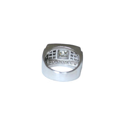 Large Bague Bandeau Art Déco Diamants 2,10 Cts sur Platine - Castafiore