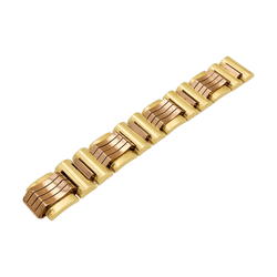 Bracelet "Tank", or jaune et or rose.