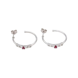 Mauboussin Boucles d'oreilles Créoles Capsule d'émotions Or blanc Rubis - Castafiore