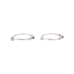 Mauboussin Boucles d'oreilles Créoles Capsule d'émotions Or blanc Rubis - Castafiore