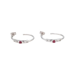 Mauboussin Boucles d'oreilles Créoles Capsule d'émotions Or blanc Rubis - Castafiore